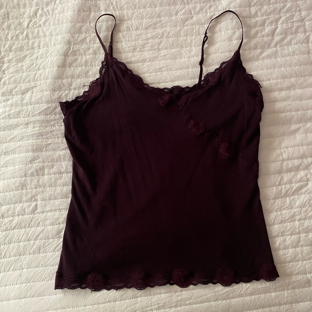 Express Lace-Trim Camisole - Dark Purple